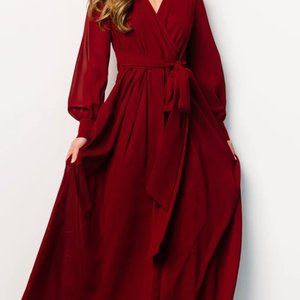 Baltic Born Lydia Burgundy Maxi Dress Large L